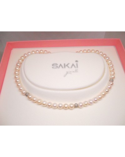 Collana di perle SAKAI gioielli mm 6,5-7, Sakai, Marchi, Idea