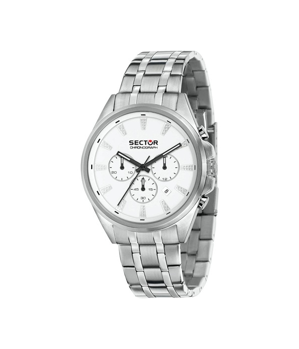 Sector Orologio Uomo 280 Chrono Bracciale Acciaio Bianco Sub