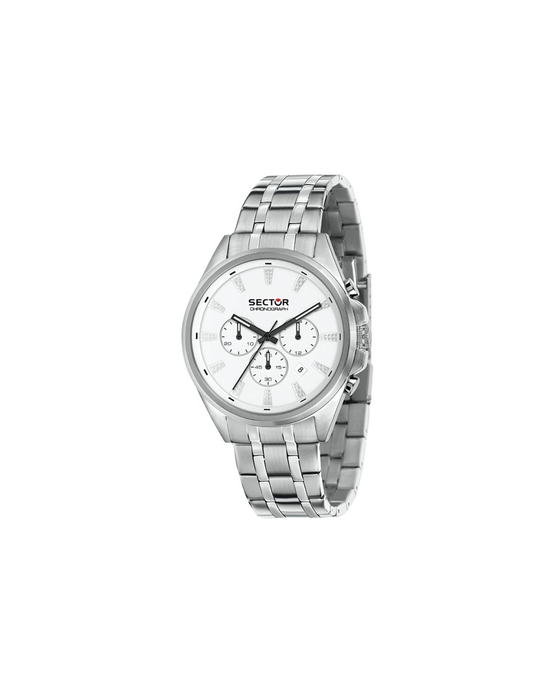 Sector Orologio Uomo 280 Chrono Bracciale Acciaio Bianco Sub