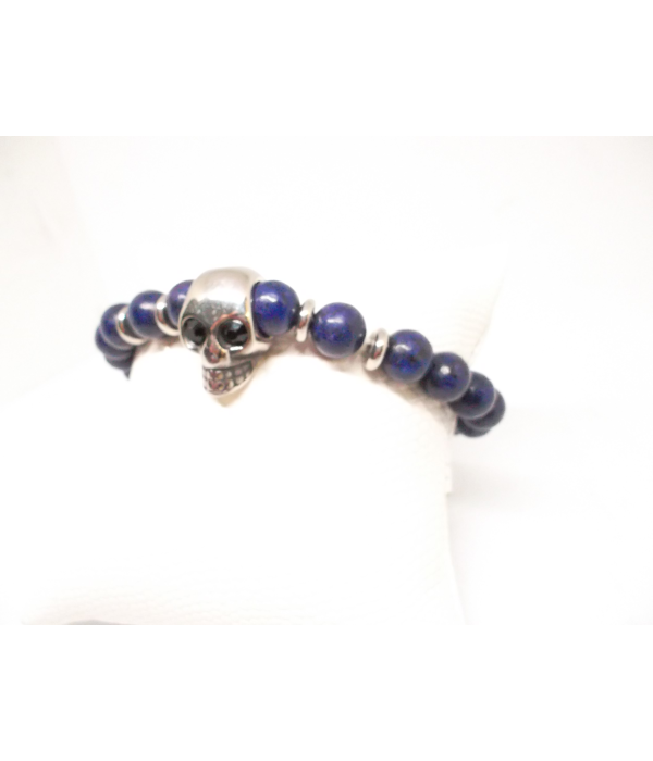 Bracciale Elastico con Pietre Dure di Howlite, Idea Oro